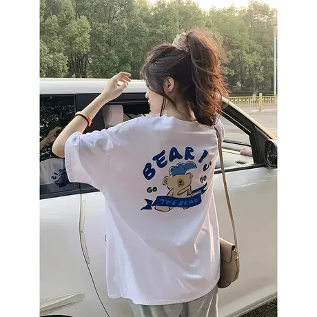 小众设计感减龄纯棉短袖t恤女夏季2023新款宽松显瘦体恤百搭上衣商品大图