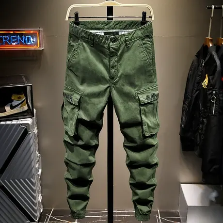 夏季余文乐潮牌休闲裤男潮流百搭修身束脚运动裤男士工装长裤子商品大图