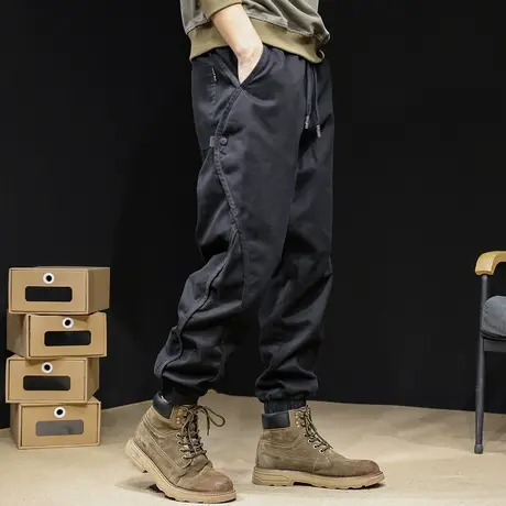工装裤子男潮牌春秋款大码男士哈伦束脚休闲男裤宽松春季2024新款商品大图