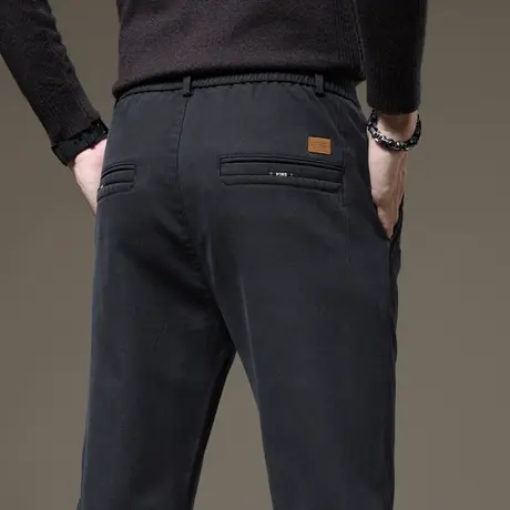 春秋款男士高端修身小脚直筒西裤春季2024年新款男装黑色休闲裤子商品大图