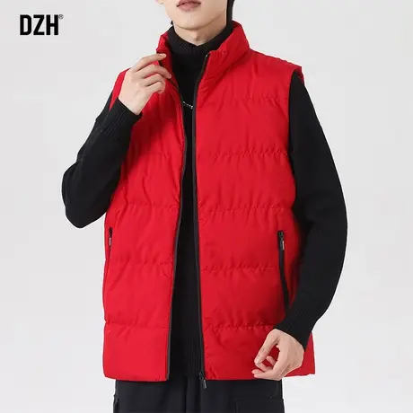 男士红色棉马甲男款冬季外穿加厚男装2024新款立领无袖背心上衣潮商品大图