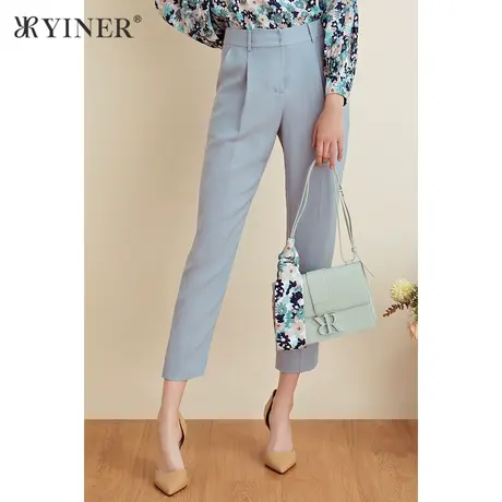 【醋酸系列】YINER音儿女装夏时尚通勤三醋酸休闲裤商品大图