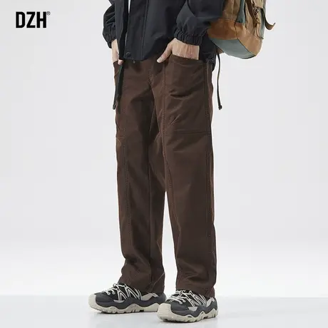 男士美式工装裤男2024年春季裤子男款休闲长裤宽松直筒伐木裤男裤商品大图