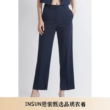 INSUN恩裳夏季简洁线条感灵活开叉西装裤商品大图