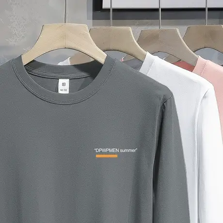 重磅纯棉长袖t恤男卫衣加绒加厚打底衫摇粒绒全棉保暖内搭秋衣服商品大图