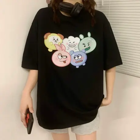 原宿风短袖t恤女设计感小众夏季半袖宽松韩版chic港味上衣服ins潮商品大图