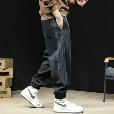 加绒运动裤男士秋冬款宽松大码2023新款裤子休闲男装卫裤秋季男裤商品大图