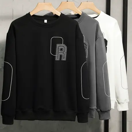 卫衣男士2023春秋季新款圆领外套男长袖潮流男装百搭休闲上衣男生商品大图