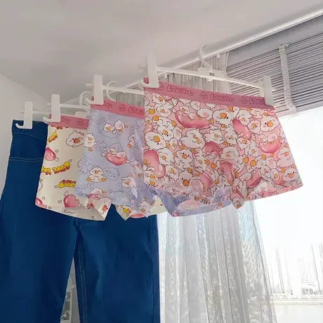 爱心嘟嘟鸭~猛男粉色内裤纯棉卡通送男友礼物平角裤春夏季四角裤图片