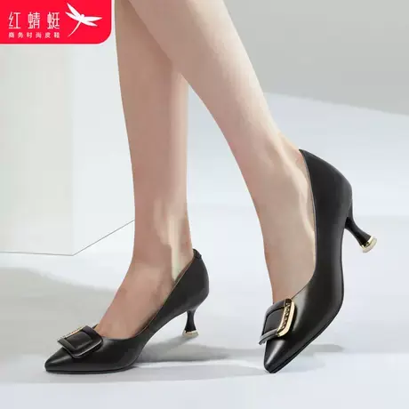 红蜻蜓2024年新款春夏季时尚潮流高跟鞋女纯色休闲增高舒适女鞋图片
