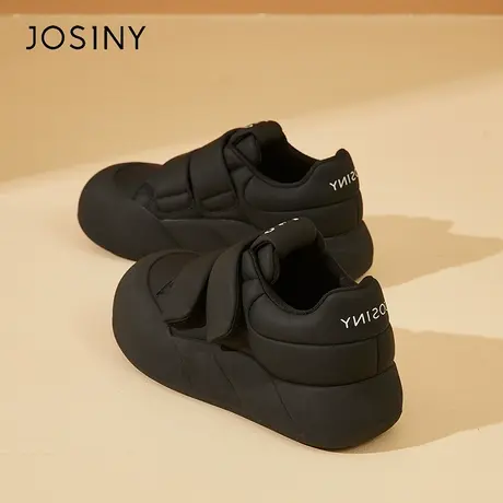 Josiny/卓诗尼女鞋2024春季新款丑萌大头面包鞋魔术贴厚底板鞋女商品大图