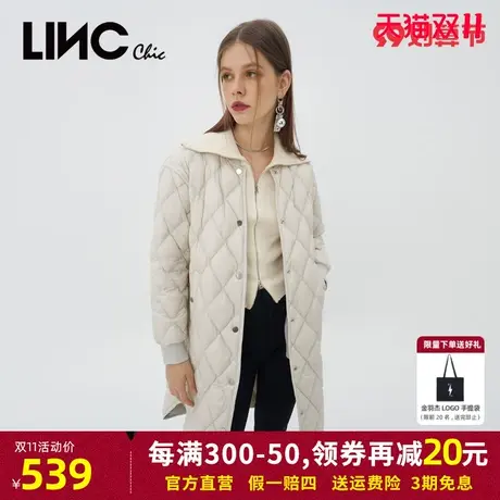 LINC金羽杰2023冬新款宽松罩衫感中长款反季断码女款轻暖羽绒服女商品大图