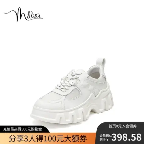millie's妙丽2023秋季新款时尚潮流运动透气厚底女休闲鞋50262CM2图片