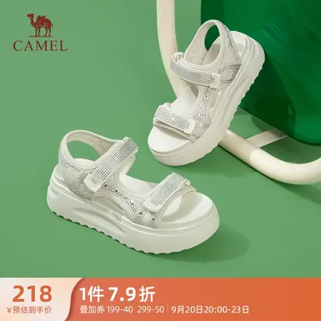 骆驼女鞋2023夏季新款休闲女士凉鞋运动防滑软底海边时尚沙滩鞋商品大图