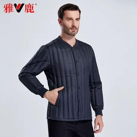 雅鹿中老年人羽绒服内穿轻薄款老人爸爸装短款羽绒内胆保暖秋冬季图片