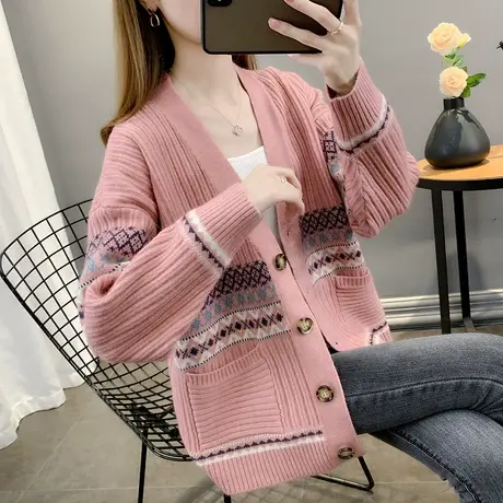早秋上衣慵懒风毛衣外套秋季2023年新款爆款女士针织开衫百搭春秋图片