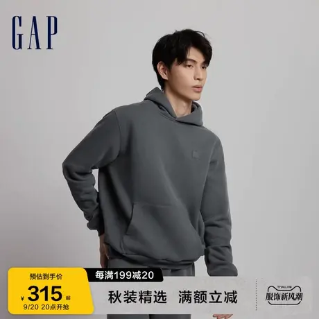 【双11预售】Gap男女装秋冬2023新款LOGO碳素软磨抓绒卫衣807077图片