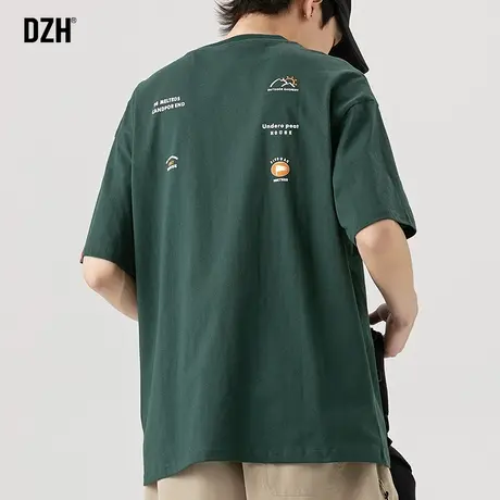 男士纯棉t恤男潮牌夏季短袖男款美式体恤2023新款圆领半袖打底衫商品大图