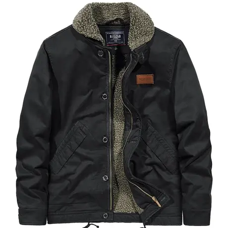 VIP冬季棉衣男加绒加厚保暖棉袄复古羊羔绒工装外套大码男士棉服商品大图