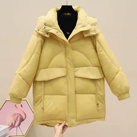 羽绒棉服女中长款冬季面包宽松时尚小个子外套加厚2023年棉衣棉袄商品大图