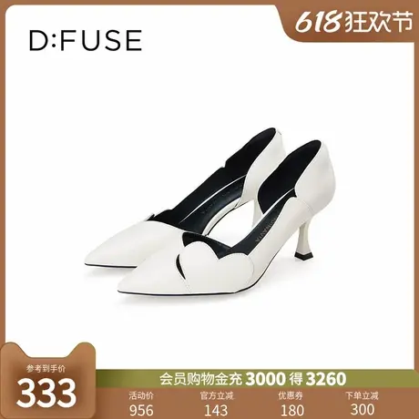 Dfuse2024春夏款心形百搭婚宴时装酒杯跟高跟单鞋女DF41114113图片