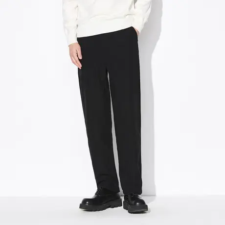 gxgjeans男装25春新款潮流休闲长裤纯色抽绳系带舒适直筒裤通勤裤图片