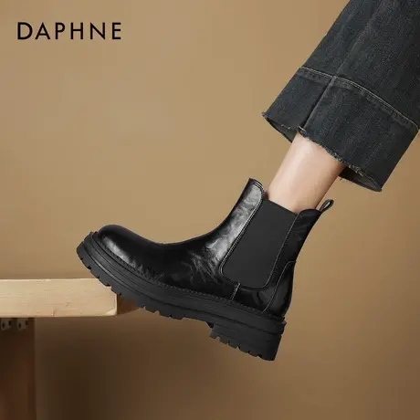 达芙妮切尔西靴子女2025新款短靴烟筒女靴新疆旅游穿搭厚底马丁靴商品大图