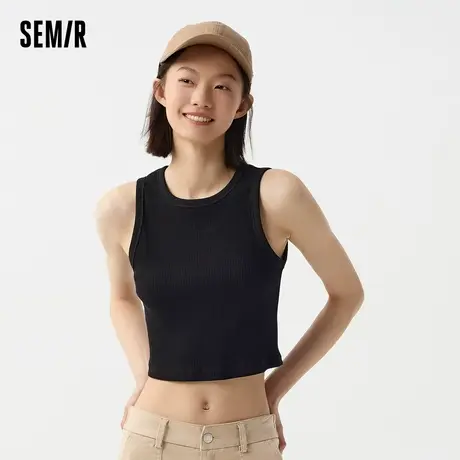 森马背心女春季短款紧身圆领内搭简约ins潮基础上衣时尚百搭显瘦商品大图