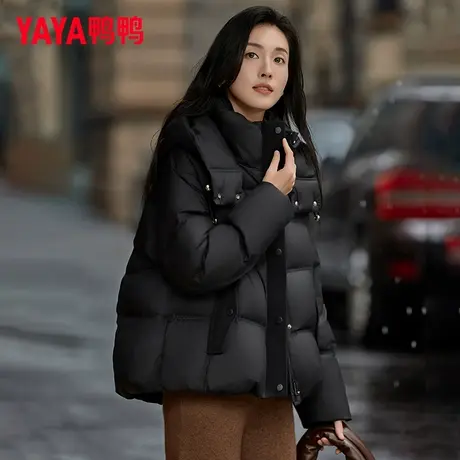 鸭鸭羽绒服女士短款连帽2025冬季新款韩版洋气超好看时尚保暖外套图片