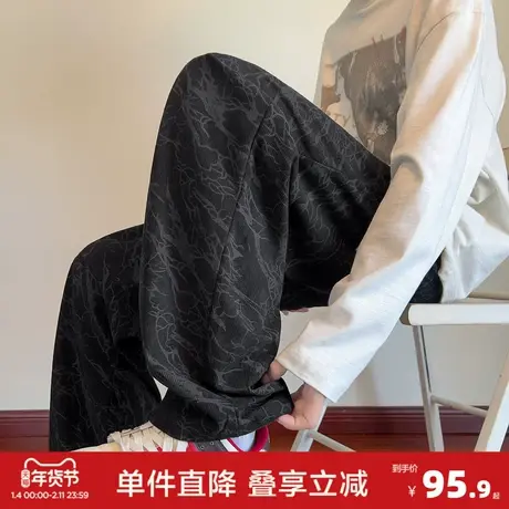 唐狮2026男裤秋冬高级感新款宽松直筒休闲长裤百搭潮流阔腿帅气图片