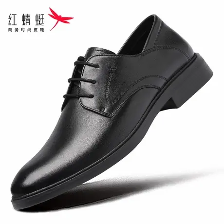 红蜻蜓男鞋春季新款男士休闲皮鞋男结婚新郎商务正装软底牛皮真皮商品大图