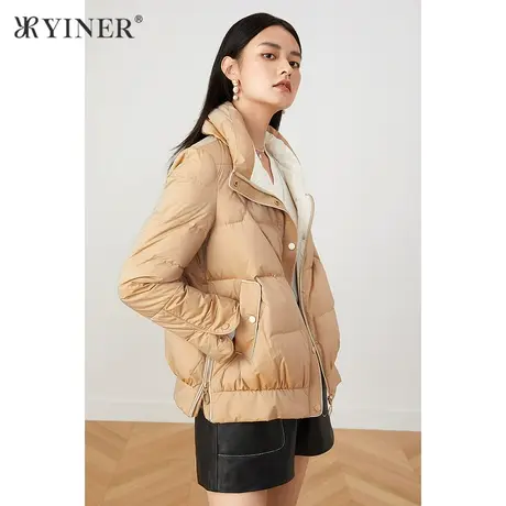 YINER音儿女装2021冬季新款气质白鸭绒羽绒服商品大图