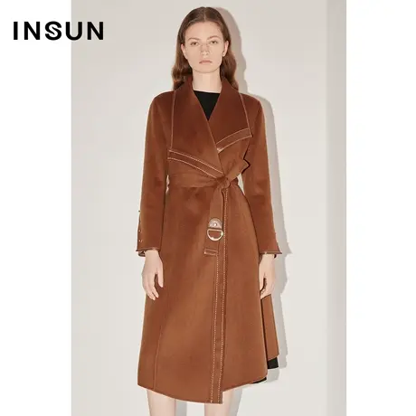 【官方直播】恩裳COVER100%绵羊毛双面尼翻领毛呢外套商品大图