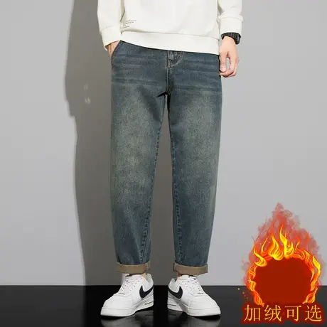 2023年秋季男士直筒牛仔裤青年潮牌时尚复古裤韩版潮流修身长裤子商品大图