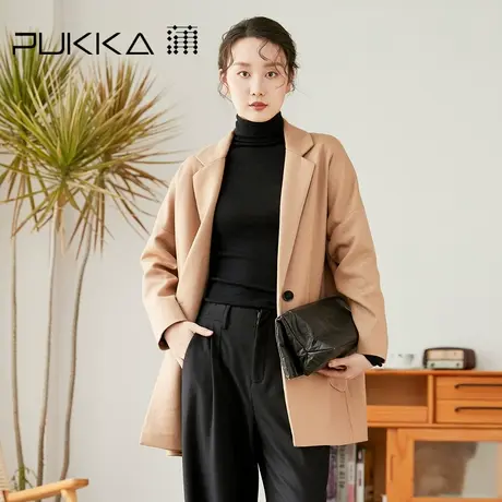 蒲PUKKA 女装羊毛呢外套冬装设计感时尚毛呢大衣商场同款图片