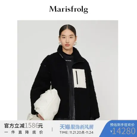 【袖子可脱卸】玛丝菲尔女装21冬新款皮毛一体羽绒夹克A1KT4673P图片