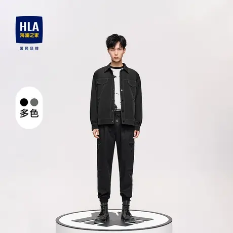 HLA/海澜之家三国系列夹克男明线修饰纯色工装风外套男商品大图
