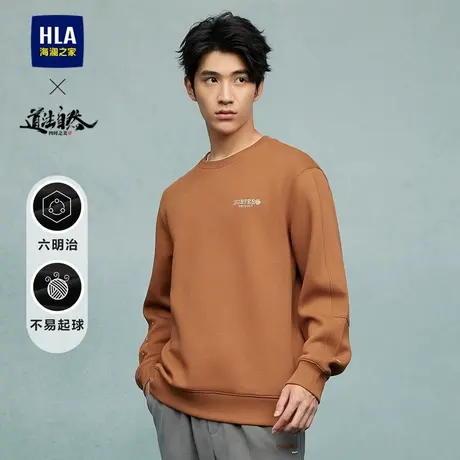 HLA/海澜之家道法自然四时之美系列卫衣23秋季新款6明治绣花长t男商品大图