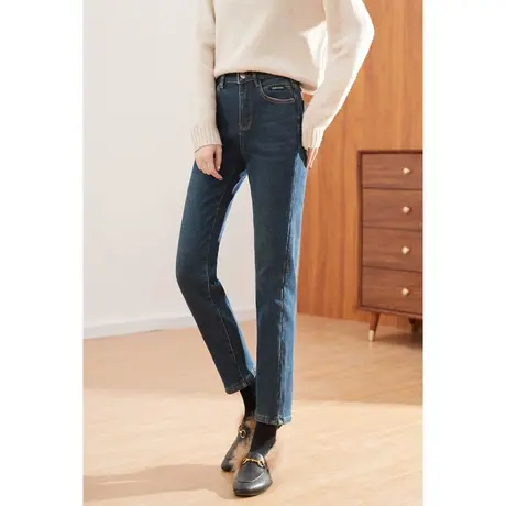 时尚气质百搭加绒牛仔裤商品大图