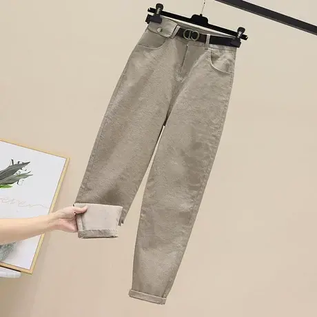 老爹裤牛仔裤女士2023年夏季新款欧货宽松白色裤子高腰哈伦裤长裤商品大图