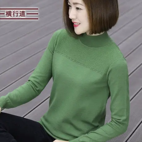 春装外穿宽松羊毛衫套头毛衣打底衫女装半高领针织衫长袖上衣服图片