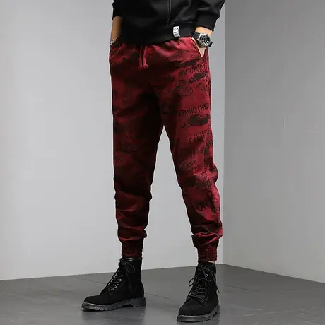 百搭工装裤宽松裤子男款夏季潮流迷彩工装裤九分裤男款夏季商品大图