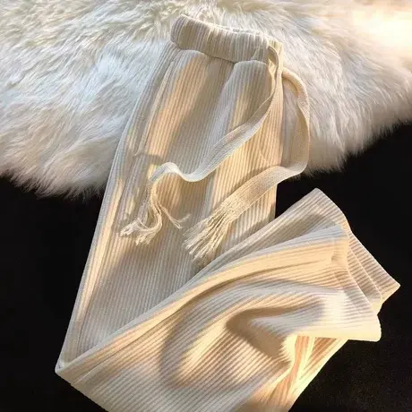 灯芯绒裤子男潮牌秋冬季加绒加厚卫裤宽松直筒长裤垂感百搭休闲裤商品大图