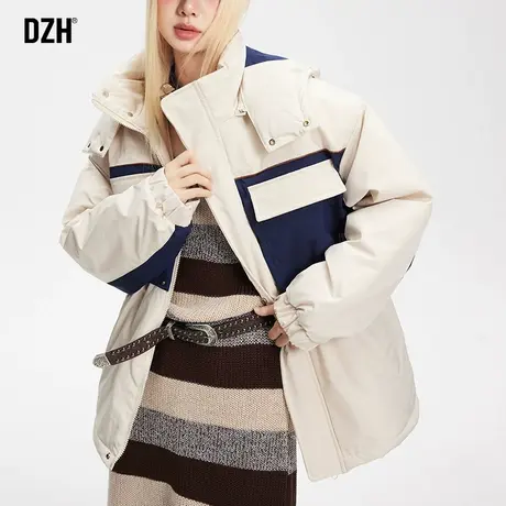 情侣冬季冲锋衣男美式工装棉服男士加厚保暖棉衣2024新款连帽外套商品大图