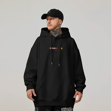 日系卡通卫衣美式复古嘻哈大码装纯棉重磅做旧高街外套加绒春秋季商品大图