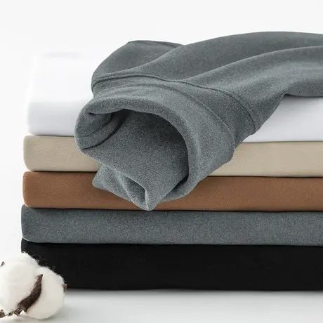 重磅长袖t恤男高领内搭德绒打底衫秋冬季保暖双面绒纯色秋衣小衫图片