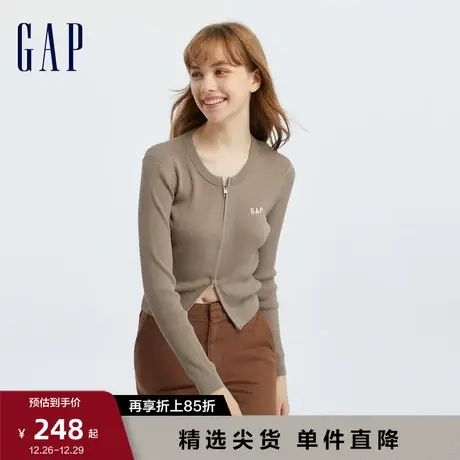 【断码优惠】Gap女装早春学院风冰丝尼龙针织衫开襟毛衣795212商品大图