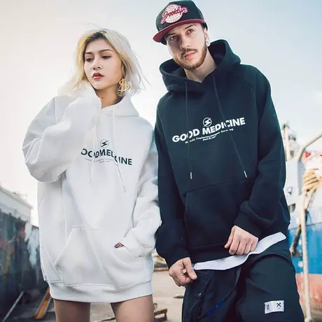 冬季款潮牌帽衫国潮情侣卫衣男潮连帽潮流宽松大码带帽男装外套商品大图