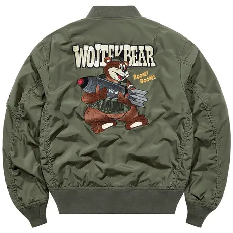 VIP美式复古刺绣飞行员夹克男春秋季潮牌情侣棒球服宽松短款外套商品大图