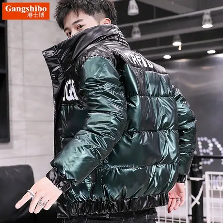 2023冬季羽绒棉服男士韩版潮流立领棉衣袄子亮面外套男装加厚上衣商品大图